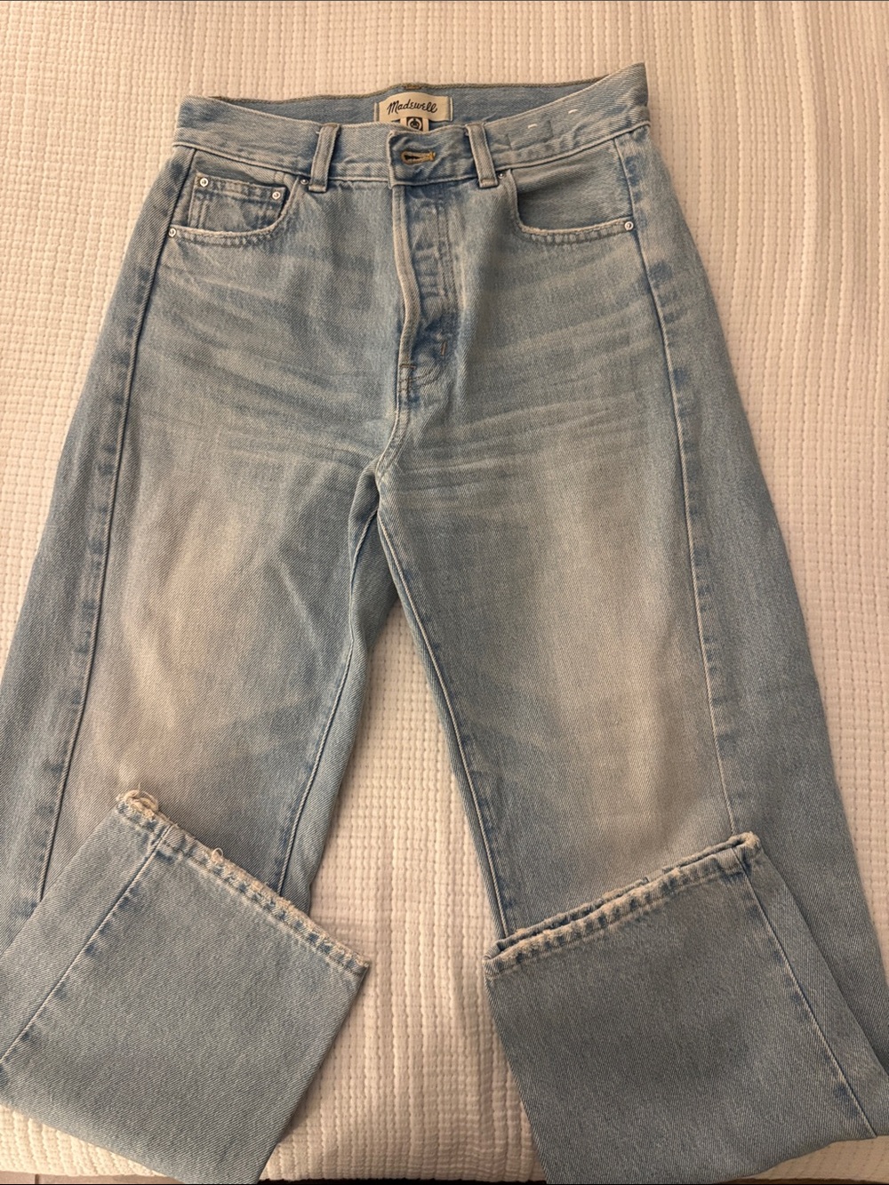 Madewell Light Wash High-Rise Straight Leg Jeans